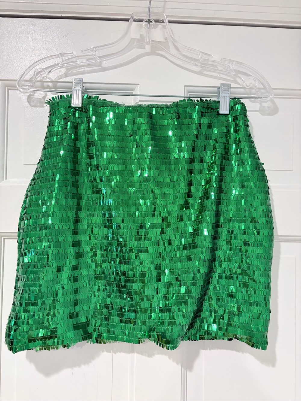 Emerald Green Sequin Mini Skirt Medium NWOT